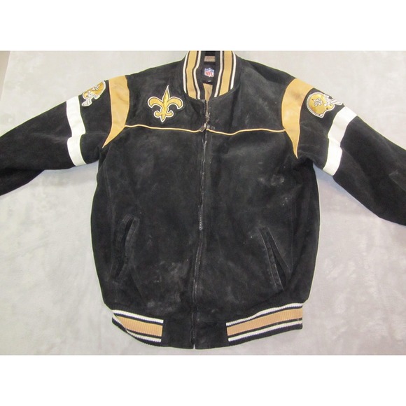 New Orleans Saints Jacket Mens Medium NFL Football Leather G III Vintage - Picture 1 of 16